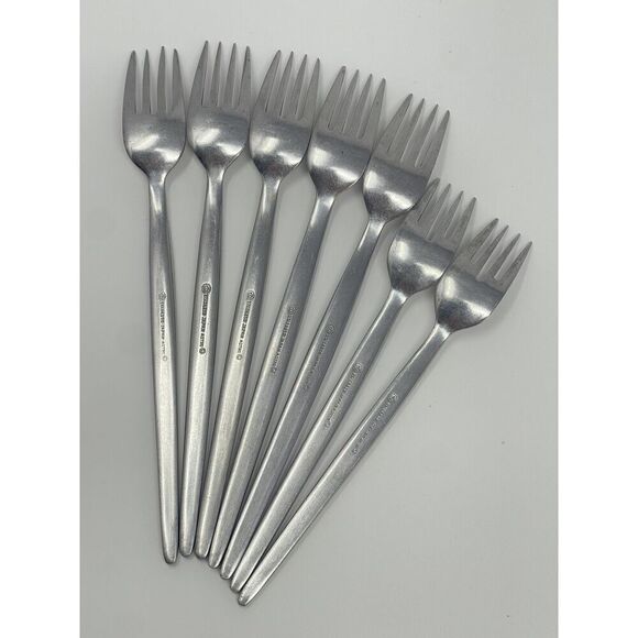 Stanley Roberts ASTRO Stainless Forks MCM Vintage 2 Salad 6.5” 5 Dinner 7 5/8” - Picture 5 of 8